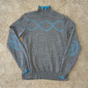 Athleta Charcoal Turtleneck with Teal Accents